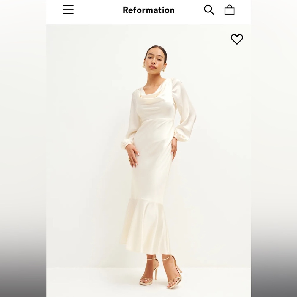 Reformation white silk dress